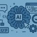 Abstract AI circuit design illustrating software testing and prompt engineering concepts