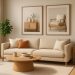 Modern living room furniture showcased with realistic 3D rendering for digital marketing purposes