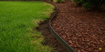 Improper lawn edging showing common mistakes and tips for cleaner, healthier yard maintenance